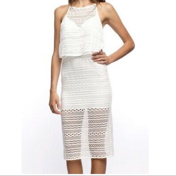 LINE & DOT Daiguri White Lace Halter Dress, M, NWT - Picture 2 of 10